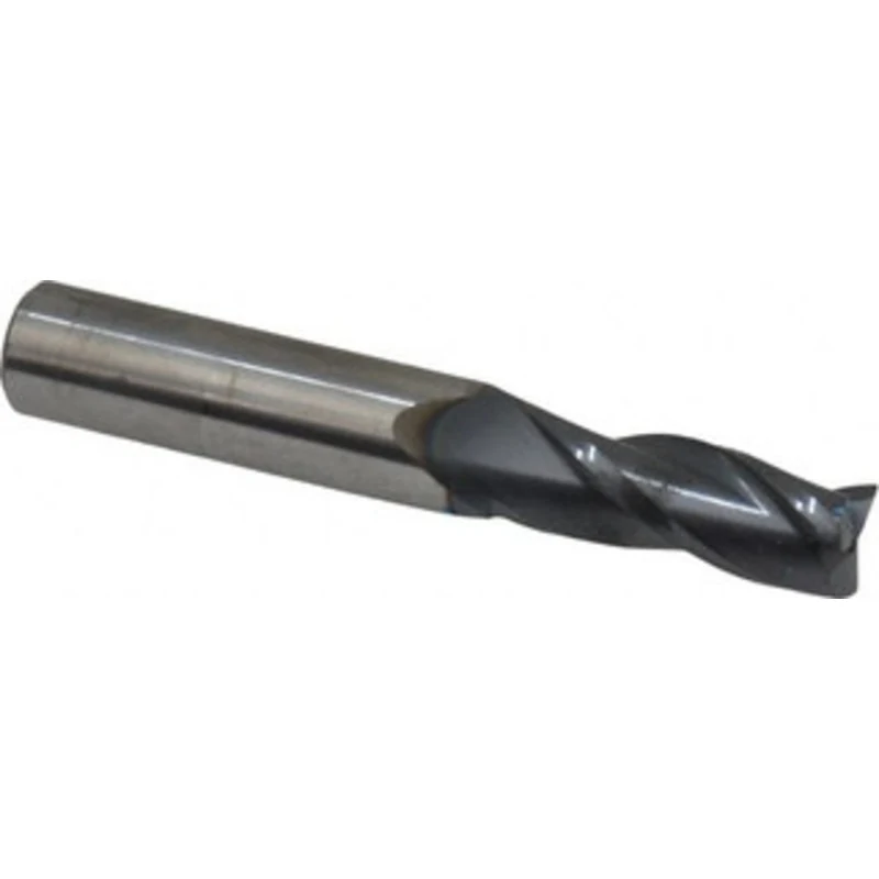 KYOCERA SGS 25/64, 1 LOC, 7/16 Shank Diam, 2-3/4 OAL, 3 Flute, Solid Carbide Square End Mill Single End, AlTiN Finish...